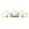 Designers Fountain Cowen 24in 3-Light Brushed Gold Mid-Century Modern Indoor Vanity Light with Etched Glass Shades 94503-BG - alternate 1